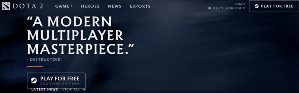 Dota 2 esports game