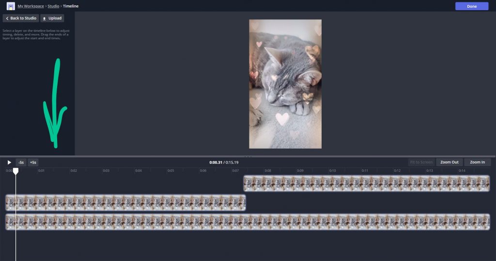 Open Timeline button