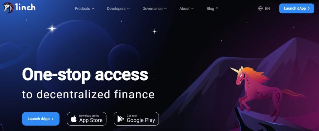 1inch offers high liquidity rates with low fees for traders