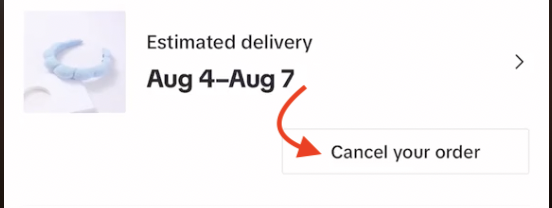 Cancel your order button TikTok Shop